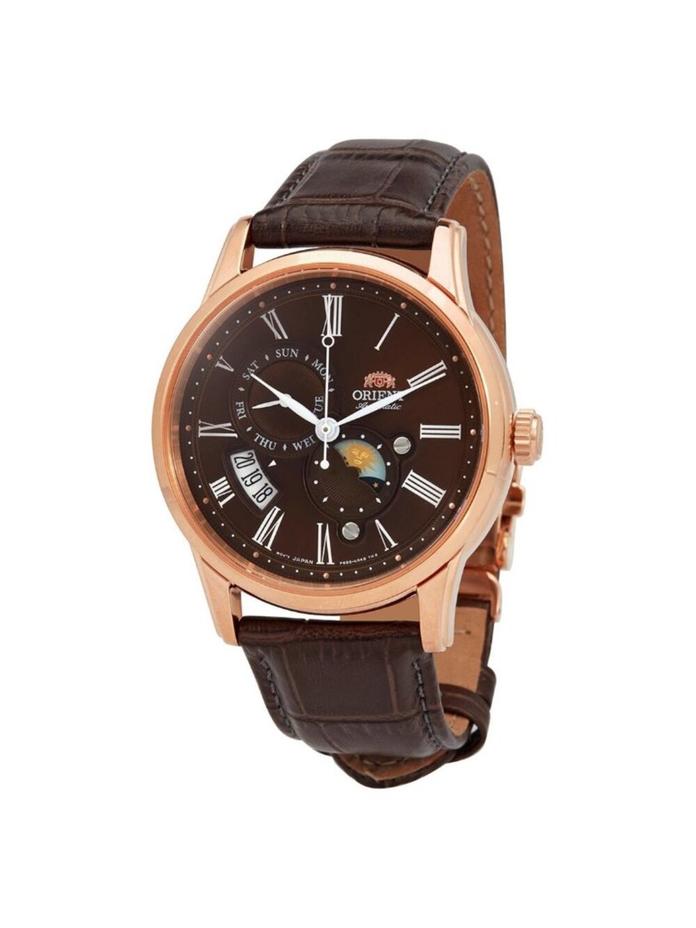 NWT Orient Sun and Moon Automatic Brown Dial Men's Watch